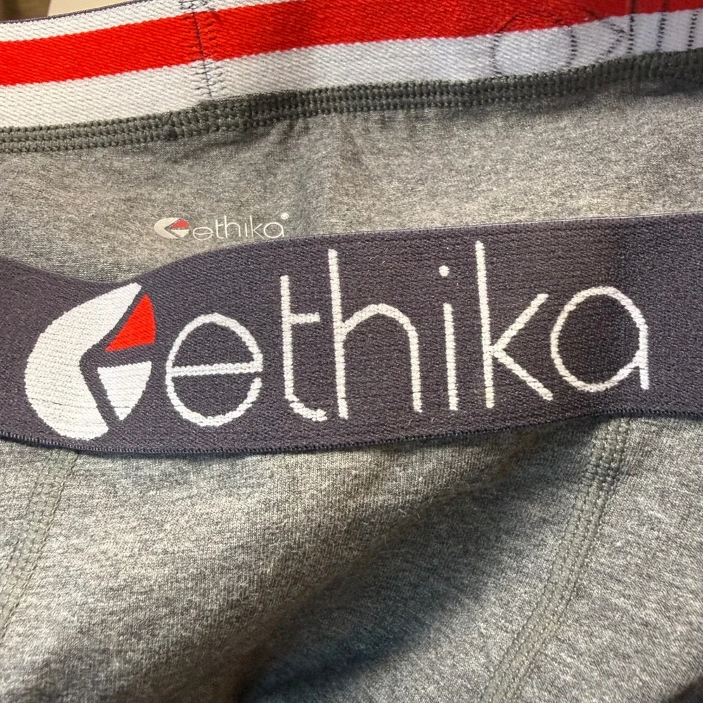 Ethika‎ Mens Staple Boxer Briefs 2-Pack Blue Heather Grey Cotton Blend Size M